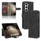 For Samsung Galaxy Z Fold5 Skin Feel Magnetic Flip Leather Phone Case(Black) - 1