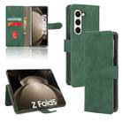 For Samsung Galaxy Z Fold5 Skin Feel Magnetic Flip Leather Phone Case(Green) - 1