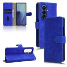 For Samsung Galaxy Z Fold7 5G Skin Feel Magnetic Flip Leather Phone Case(Blue) - 1