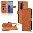 For Samsung Galaxy Z Fold7 5G Skin Feel Magnetic Flip Leather Phone Case(Brown) - 1