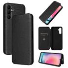 For Samsung Galaxy A25 5G Carbon Fiber Texture Flip Leather Phone Case(Black) - 1