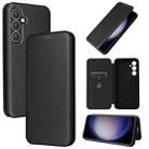 For Samsung Galaxy S23 FE 5G Carbon Fiber Texture Flip Leather Phone Case(Black) - 1