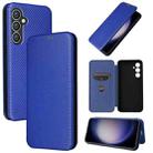 For Samsung Galaxy S23 FE 5G Carbon Fiber Texture Flip Leather Phone Case(Blue) - 1