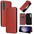 For Samsung Galaxy S23 FE 5G Carbon Fiber Texture Flip Leather Phone Case(Brown) - 1