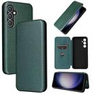 For Samsung Galaxy S23 FE 5G Carbon Fiber Texture Flip Leather Phone Case(Green) - 1