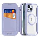 For iPhone 15 DUX DUCIS Skin X Pro Series Magsafe PC + TPU Phone Leather Case(Purple) - 1