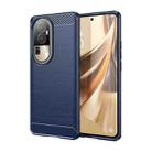 For OPPO Reno10 5G Global Brushed Texture Carbon Fiber TPU Phone Case(Blue) - 1