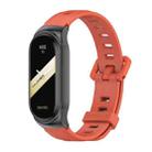 For Xiaomi Mi Band 8 Mijobs CS Case Flat Hole Silicone Watch Band(Orange Black) - 1