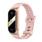 For Xiaomi Mi Band 8 Mijobs CS Case Flat Hole Silicone Watch Band(Pink Rose Gold) - 1