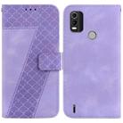 For Nokia C21 Plus 7-shaped Embossed Leather Phone Case(Purple) - 1