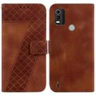 For Nokia C21 Plus 7-shaped Embossed Leather Phone Case(Brown) - 1