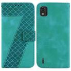 For Nokia C2 2nd Edition 7-shaped Embossed Leather Phone Case(Green) - 1