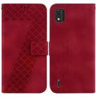 For Nokia C2 2nd Edition 7-shaped Embossed Leather Phone Case(Red) - 1
