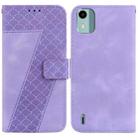 For Nokia C12 7-shaped Embossed Leather Phone Case(Purple) - 1