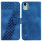 For Nokia C12 7-shaped Embossed Leather Phone Case(Blue) - 1