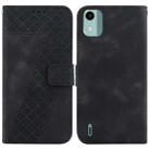 For Nokia C12 7-shaped Embossed Leather Phone Case(Black) - 1