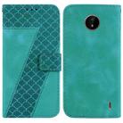 For Nokia C20/C10 7-shaped Embossed Leather Phone Case(Green) - 1