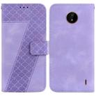 For Nokia C20/C10 7-shaped Embossed Leather Phone Case(Purple) - 1