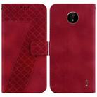 For Nokia C20/C10 7-shaped Embossed Leather Phone Case(Red) - 1