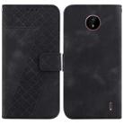 For Nokia C20/C10 7-shaped Embossed Leather Phone Case(Black) - 1