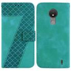 For Nokia C21 7-shaped Embossed Leather Phone Case(Green) - 1