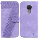 For Nokia C21 7-shaped Embossed Leather Phone Case(Purple) - 1