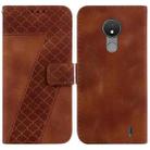 For Nokia C21 7-shaped Embossed Leather Phone Case(Brown) - 1