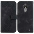 For Nokia C21 7-shaped Embossed Leather Phone Case(Black) - 1