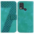 For Nokia C22 7-shaped Embossed Leather Phone Case(Green) - 1