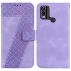 For Nokia C22 7-shaped Embossed Leather Phone Case(Purple) - 1