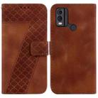 For Nokia C22 7-shaped Embossed Leather Phone Case(Brown) - 1