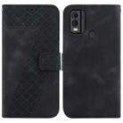 For Nokia C22 7-shaped Embossed Leather Phone Case(Black) - 1