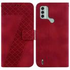 For Nokia C31 7-shaped Embossed Leather Phone Case(Red) - 1