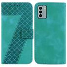 For Nokia G22 7-shaped Embossed Leather Phone Case(Green) - 1