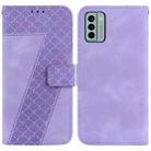 For Nokia G22 7-shaped Embossed Leather Phone Case(Purple) - 1