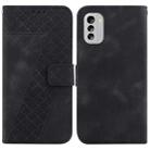 For Nokia G60 7-shaped Embossed Leather Phone Case(Black) - 1