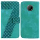 For Nokia G300 7-shaped Embossed Leather Phone Case(Green) - 1