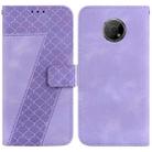 For Nokia G300 7-shaped Embossed Leather Phone Case(Purple) - 1