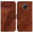 For Nokia G300 7-shaped Embossed Leather Phone Case(Brown) - 1