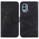 For Nokia X30 7-shaped Embossed Leather Phone Case(Black) - 1