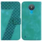 For Nokia 1.4 7-shaped Embossed Leather Phone Case(Green) - 1