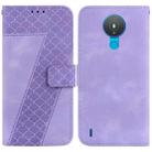 For Nokia 1.4 7-shaped Embossed Leather Phone Case(Purple) - 1