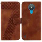 For Nokia 1.4 7-shaped Embossed Leather Phone Case(Brown) - 1
