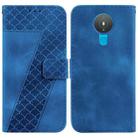 For Nokia 1.4 7-shaped Embossed Leather Phone Case(Blue) - 1