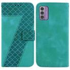 For Nokia G42 7-shaped Embossed Leather Phone Case(Green) - 1