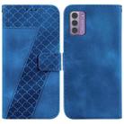 For Nokia G42 7-shaped Embossed Leather Phone Case(Blue) - 1