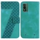 For Nokia XR21 7-shaped Embossed Leather Phone Case(Green) - 1