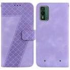 For Nokia XR21 7-shaped Embossed Leather Phone Case(Purple) - 1