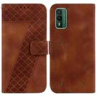 For Nokia XR21 7-shaped Embossed Leather Phone Case(Brown) - 1