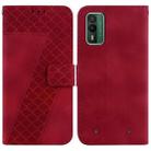 For Nokia XR21 7-shaped Embossed Leather Phone Case(Red) - 1